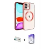 MARSİLYAN™- iPhone 12 Kılıf Nova Işık Özel Seri - Siyah Bilvis 5in1 3D Magic Cam Ekran Koruyucu + Rainbow Kamera Lens Koruma Cam - YL