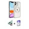 MARSİLYAN™- iPhone 12 Kılıf Nova Işık Özel Seri - Siyah Bilvis 5in1 3D Magic Cam Ekran Koruyucu + Raze Metal Kamera Lens - KI