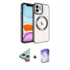 MARSİLYAN™- iPhone 12 Kılıf Nova Işık Özel Seri - Siyah Bilvis 5in1 3D Magic Cam Ekran Koruyucu + Raze Metal Kamera Lens - KI