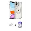 MARSİLYAN™- iPhone 12 Kılıf Nova Işık Özel Seri - Siyah Bilvis 5in1 3D Magic Cam Ekran Koruyucu + Renkli Kamera Lens Koruma Cam - SI