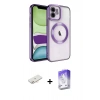 MARSİLYAN™- iPhone 12 Kılıf Nova Işık Özel Seri - Siyah Bilvis 5in1 3D Magic Cam Ekran Koruyucu + Renkli Kamera Lens Koruma Cam - YL