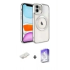 MARSİLYAN™- iPhone 12 Kılıf Nova Işık Özel Seri - Siyah Bilvis 5in1 3D Magic Cam Ekran Koruyucu + Renkli Kamera Lens Koruma Cam - YL