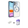 MARSİLYAN™- iPhone 12 Kılıf Nova Işık Özel Seri - Siyah Bilvis 5in1 3D Magic Cam Ekran Koruyucu + Renkli Kamera Lens Koruma Cam - SI