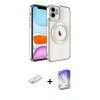 MARSİLYAN™- iPhone 12 Kılıf Nova Işık Özel Seri - Siyah Bilvis 5in1 3D Magic Cam Ekran Koruyucu + Sarı Renkli Kamera Lens Koruma Cam