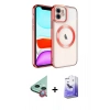 MARSİLYAN™- iPhone 12 Kılıf Nova Işık Özel Seri - Siyah Bilvis 5in1 5D Magic Hayalet Cam Ekran Koruyucu + Raze Metal Kamera Lens - KI