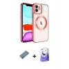 MARSİLYAN™- iPhone 12 Kılıf Nova Işık Özel Seri - Siyah Bilvis 5in1 5D Magic Hayalet Cam Ekran Koruyucu + Shine Kamera Lens Koruma Cam - GI