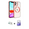 MARSİLYAN™- iPhone 12 Kılıf Nova Işık Özel Seri - Siyah Bilvis 5in1 5D Magic Hayalet Cam Ekran Koruyucu + Yeşil Rainbow Kamera Lens Koruma Cam