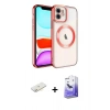 MARSİLYAN™- iPhone 12 Kılıf Nova Işık Özel Seri - Siyah Bilvis 5in1 5D Magic Hayalet Cam Ekran Koruyucu + Renkli Kamera Lens Koruma Cam - SI