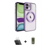 MARSİLYAN™- iPhone 12 Kılıf Nova Işık Özel Seri - Siyah Joko Magic 5D Hayalet Cam + Kamera Lens Koruma Cam - SF