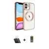 MARSİLYAN™- iPhone 12 Kılıf Nova Işık Özel Seri - Siyah Joko Magic 5D Hayalet Cam + Kamera Lens Koruma Cam - SF