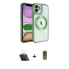 MARSİLYAN™- iPhone 12 Kılıf Nova Işık Özel Seri - Siyah Joko Magic 5D Hayalet Cam + Kamera Lens Koruma Cam - SF