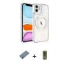 MARSİLYAN™- iPhone 12 Kılıf Nova Işık Özel Seri - Siyah Joko Magic 5D Hayalet Cam + Metal Kamera Lens Koruma Cam - AKYL