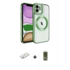 MARSİLYAN™- iPhone 12 Kılıf Nova Işık Özel Seri - Siyah Joko Magic 5D Hayalet Cam + Pembe Renkli Kamera Lens Koruma Cam