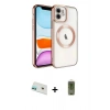 MARSİLYAN™- iPhone 12 Kılıf Nova Işık Özel Seri - Siyah Joko Magic 5D Hayalet Cam + Rainbow Kamera Lens Koruma Cam - YL