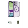 MARSİLYAN™- iPhone 12 Kılıf Nova Işık Özel Seri - Siyah Joko Magic 5D Hayalet Cam + Rainbow Kamera Lens Koruma Cam - YL
