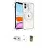 MARSİLYAN™- iPhone 12 Kılıf Nova Işık Özel Seri - Siyah Joko Magic 5D Hayalet Cam + Rainbow Kamera Lens Koruma Cam - YL