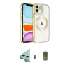 MARSİLYAN™- iPhone 12 Kılıf Nova Işık Özel Seri - Siyah Joko Magic 5D Hayalet Cam + Raze Metal Kamera Lens - MI