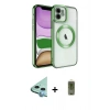 MARSİLYAN™- iPhone 12 Kılıf Nova Işık Özel Seri - Siyah Joko Magic 5D Hayalet Cam + Raze Metal Kamera Lens - MI