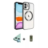 MARSİLYAN™- iPhone 12 Kılıf Nova Işık Özel Seri - Siyah Joko Magic 5D Hayalet Cam + Raze Metal Kamera Lens - MI