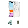 MARSİLYAN™- iPhone 12 Kılıf Nova Işık Özel Seri - Siyah Joko Magic 5D Hayalet Cam + Raze Metal Kamera Lens - MI