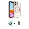 MARSİLYAN™- iPhone 12 Kılıf Nova Işık Özel Seri - Siyah Joko Magic 5D Hayalet Cam + Raze Metal Kamera Lens - MI
