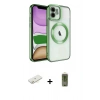 MARSİLYAN™- iPhone 12 Kılıf Nova Işık Özel Seri - Siyah Joko Magic 5D Hayalet Cam + Renkli Kamera Lens Koruma Cam - SI