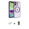 MARSİLYAN™- iPhone 12 Kılıf Nova Işık Özel Seri - Siyah Joko Magic 5D Hayalet Cam + Renkli Kamera Lens Koruma Cam - SI