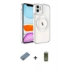 MARSİLYAN™- iPhone 12 Kılıf Nova Işık Özel Seri - Siyah Joko Magic 5D Hayalet Cam + Shine Kamera Lens Koruma Cam - GS