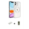 MARSİLYAN™- iPhone 12 Kılıf Nova Işık Özel Seri - Siyah Joko Magic 5D Hayalet Cam + Renkli Kamera Lens Koruma Cam - TU