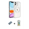 MARSİLYAN™- iPhone 12 Kılıf Nova Işık Özel Seri - Siyah Polymer Nano Ekran Koruyucu + Metal Kamera Lens Koruma Cam - AKYL