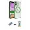 MARSİLYAN™- iPhone 12 Kılıf Nova Işık Özel Seri - Siyah Polymer Nano Ekran Koruyucu + Metal Kamera Lens Koruma Cam - AKYL