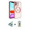 MARSİLYAN™- iPhone 12 Kılıf Nova Işık Özel Seri - Siyah Polymer Nano Ekran Koruyucu + Raze Metal Kamera Lens - MI