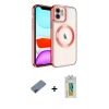 MARSİLYAN™- iPhone 12 Kılıf Nova Işık Özel Seri - Siyah Polymer Nano Ekran Koruyucu + Metal Kamera Lens Koruma Cam - KI