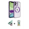 MARSİLYAN™- iPhone 12 Kılıf Nova Işık Özel Seri - Siyah Polymer Nano Ekran Koruyucu + Raze Metal Kamera Lens - KI
