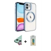 MARSİLYAN™- iPhone 12 Kılıf Nova Işık Özel Seri - Siyah Polymer Nano Ekran Koruyucu + Raze Metal Kamera Lens - KI