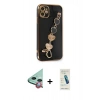 MARSİLYAN™- iPhone 12 Kılıf Nova Işık Prime - Şeffaf Pasifik Cam Ekran Koruyucu + Raze Metal Kamera Lens - KI