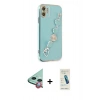 MARSİLYAN™- iPhone 12 Kılıf Nova Işık Prime - Şeffaf Pasifik Cam Ekran Koruyucu + Raze Metal Kamera Lens - KI