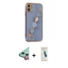 MARSİLYAN™- iPhone 12 Kılıf Nova Işık Prime - Şeffaf Pasifik Cam Ekran Koruyucu + Raze Metal Kamera Lens - KI