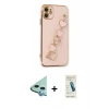 MARSİLYAN™- iPhone 12 Kılıf Nova Işık Prime - Şeffaf Pasifik Cam Ekran Koruyucu + Raze Metal Kamera Lens - MI