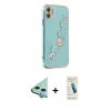 MARSİLYAN™- iPhone 12 Kılıf Nova Işık Prime - Şeffaf Pasifik Cam Ekran Koruyucu + Raze Metal Kamera Lens - MI