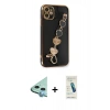 MARSİLYAN™- iPhone 12 Kılıf Nova Işık Prime - Şeffaf Pasifik Cam Ekran Koruyucu + Raze Metal Kamera Lens - MI