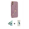 MARSİLYAN™- iPhone 12 Kılıf Nova Işık Prime - Şeffaf Pasifik Cam Ekran Koruyucu + Raze Metal Kamera Lens - MI