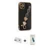 MARSİLYAN™- iPhone 12 Kılıf Nova Işık Prime - Şeffaf Pasifik Cam Ekran Koruyucu + Rainbow Kamera Lens Koruma Cam - MR