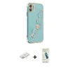 MARSİLYAN™- iPhone 12 Kılıf Nova Işık Prime - Şeffaf Pasifik Cam Ekran Koruyucu + Renkli Kamera Lens Koruma Cam - PE
