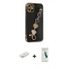 MARSİLYAN™- iPhone 12 Kılıf Nova Işık Prime - Şeffaf Pasifik Cam Ekran Koruyucu + Renkli Kamera Lens Koruma Cam - YL