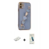 MARSİLYAN™- iPhone 12 Kılıf Nova Işık Prime - Şeffaf Pasifik Cam Ekran Koruyucu + Renkli Kamera Lens Koruma Cam - SI