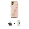 MARSİLYAN™- iPhone 12 Kılıf Nova Işık Prime - Şeffaf Pasifik Cam Ekran Koruyucu + Şeffaf Kamera Lens Koruma Cam