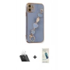 MARSİLYAN™- iPhone 12 Kılıf Nova Işık Prime - Şeffaf Pasifik Cam Ekran Koruyucu + Şeffaf Kamera Lens Koruma Cam