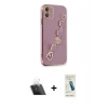 MARSİLYAN™- iPhone 12 Kılıf Nova Işık Prime - Şeffaf Pasifik Cam Ekran Koruyucu + Şeffaf Kamera Lens Koruma Cam