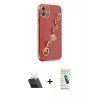 MARSİLYAN™- iPhone 12 Kılıf Nova Işık Prime - Şeffaf Pasifik Cam Ekran Koruyucu + Şeffaf Kamera Lens Koruma Cam
